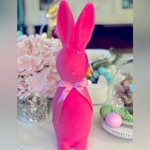 Flocked Bunny Hot Pink~16”
